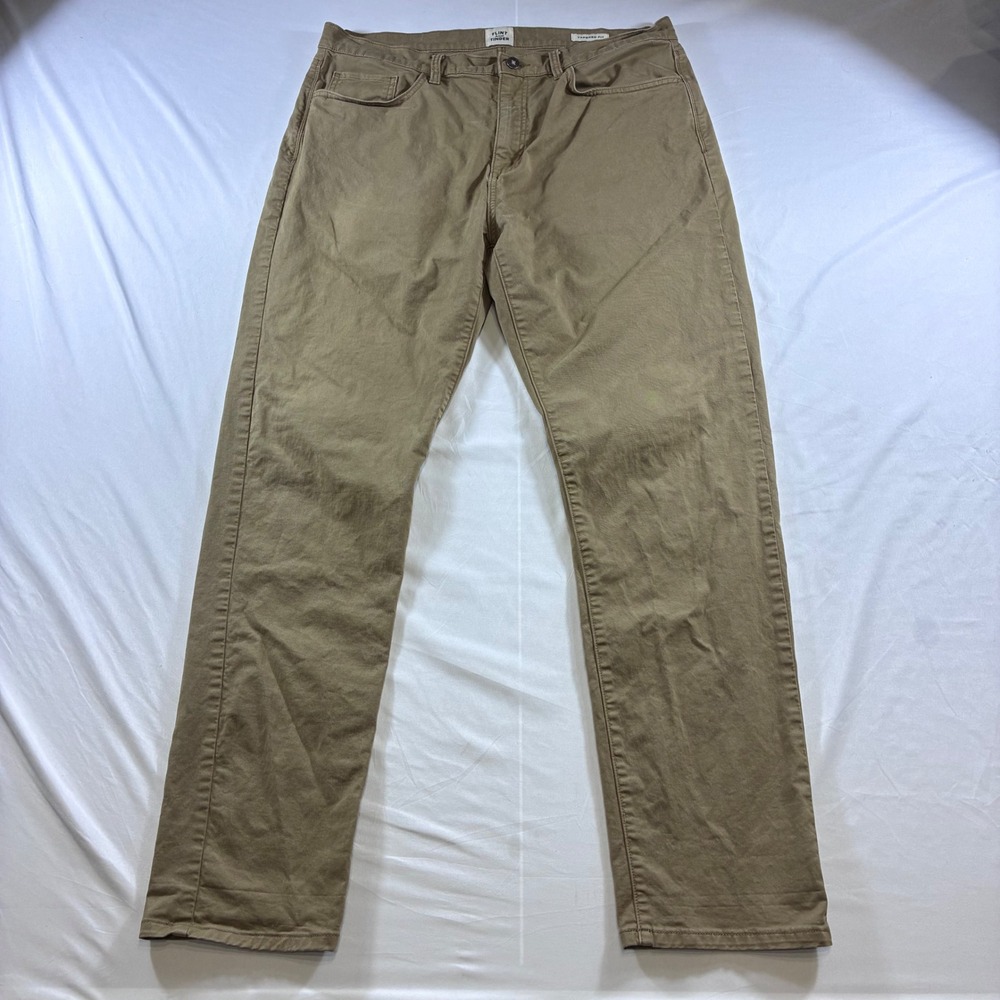 Flint and Tinder 365 Pants Tapered Fit Khaki Brown Mens 36x32